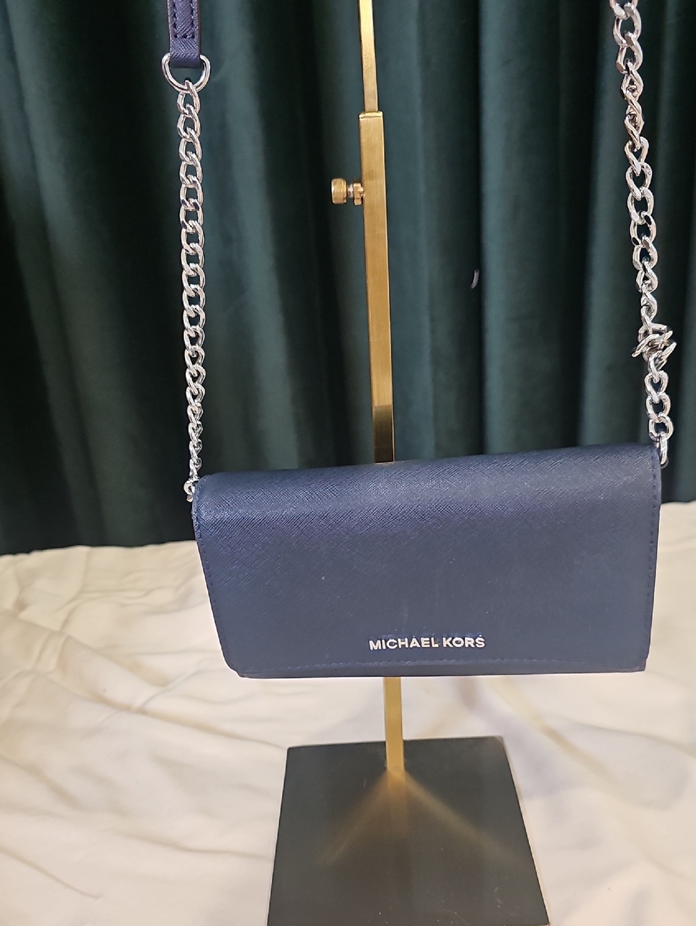 Michael Kors Navy Wallet On Chain Crossbody
